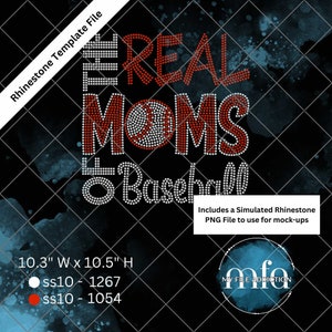 Strass Vorlage Download Datei The Real Moms of Baseball svg dxf eps plt png