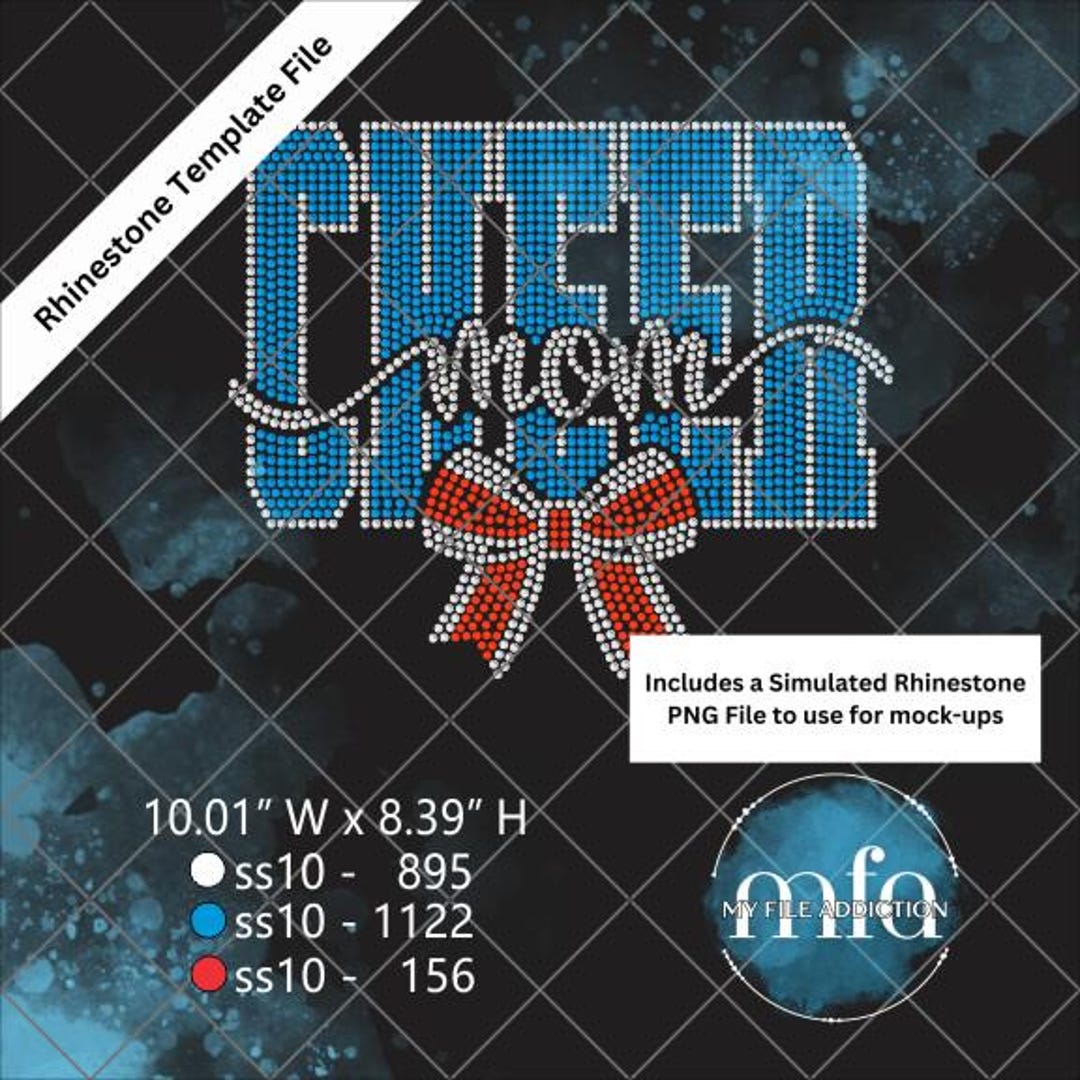 Cheer Mom Rhinestone Template: Bold Script Bow, Ss10 SVG (digital ...