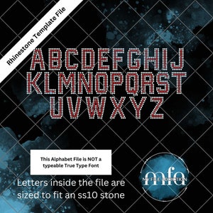 This Is NOT a Typeable font - Pre-stoned 2.01 Inch Athletic Letters ss10 Rhinestone Template Download File svg dxf eps plt
