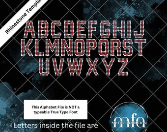2.01 Inch Athletic Letters Rhinestone Template (Digital Download File): ss10 svg dxf eps plt (This is NOT a Typeable font)