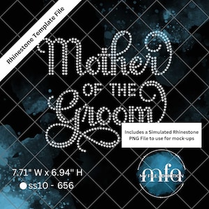 Strass-Vorlage Mutter des Bräutigams 2 Hochzeit ss10 svg dxf eps plt File