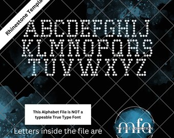 Plantilla de letras universitarias de diamantes de imitación de 1,05 pulgadas (archivo de descarga digital): ss10 svg dxf eps plt (Esta fuente NO se puede escribir)
