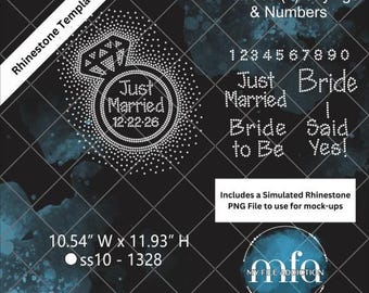 Plantilla de diamantes de imitación para anillos de boda ss10 - archivo svg dxf eps plt