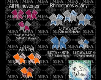 Instant Download Rhinestone & Vinyl Cheer Bow Bundle svg dxf eps plt