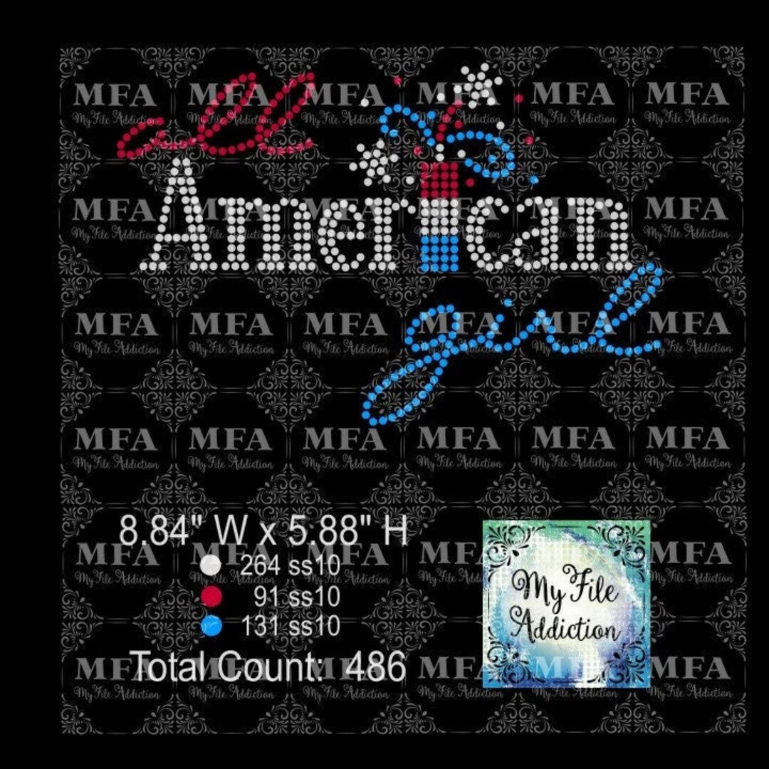 Instant Download Rhinestone SVG EPS Design File All American - Etsy