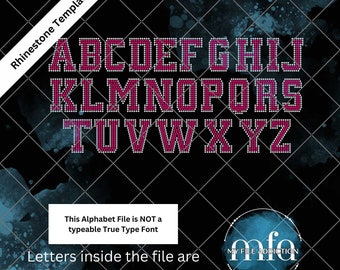 2.6 Inch College Bold Letters Rhinestone Template ss10 - svg dxf eps plt files (This Is NOT a Typeable font)