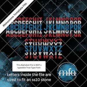 This Is NOT a Typeable font - Pre-stoned Stacked Letters ss10 Rhinestone Template Download File svg dxf eps plt