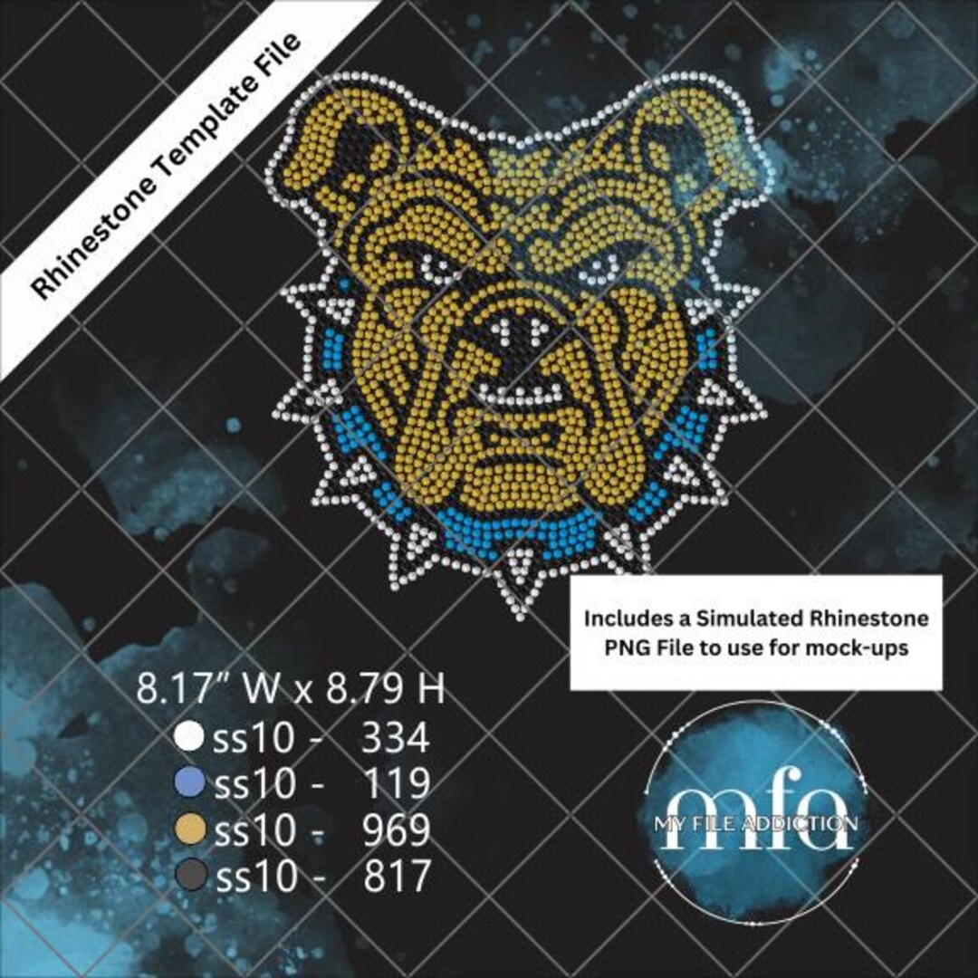 Rhinestone Template Download File Bulldogs Bull Dogs Bulldog Ss10 Svg ...