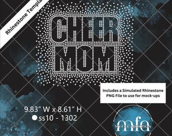 Cheer Mom Scatter 2 Rhinestone Template ss10 - svg dxf eps plt png file