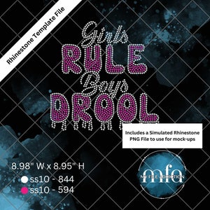Strass Vorlage Girls Rule Boys Drool 1 ss10 svg dxf eps plt png File