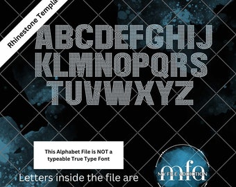 Plantilla de diamantes de imitación con letras en negrita de 2,84 pulgadas (archivo de descarga digital): ss10 svg dxf eps plt (Esta fuente NO se puede escribir)