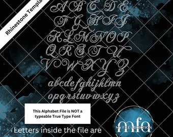 This Is NOT a Typeable font - Pre-stoned Script Fancy Letters ss10 Rhinestone Template Download File svg dxf eps plt