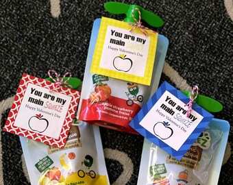 Printable Applesauce Pouch Tags - Rainbow 6 pack
