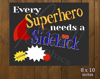 Printable Pregnancy Announcement - Superhero/Sidekick