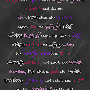 Printable Nursery Decor - Sugar and Spice Poem