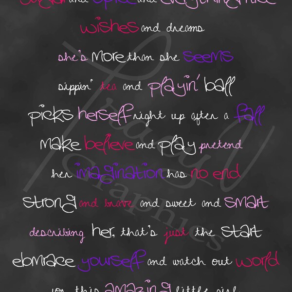 Sugar and Spice Poem Etsy