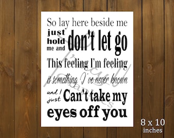 Printable Decor - Can't Take My Eyes Off You (Lady Antebellum)