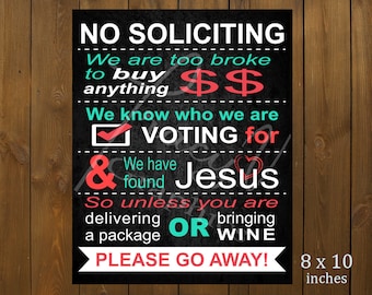Printable Decor - No Soliciting