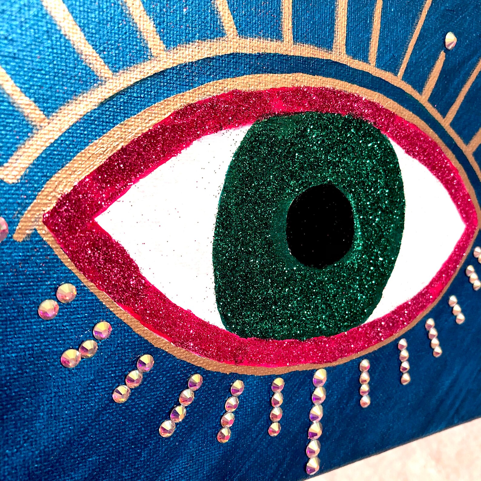 Acrylic evil eye canvas Etsy