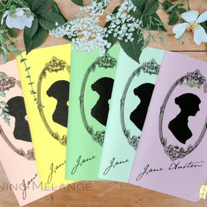 Jane Austen, Hand Stitched, Midori Style Traveler Notebook Insert, Fauxdori Insert, Notebook Insert, Dot Grid