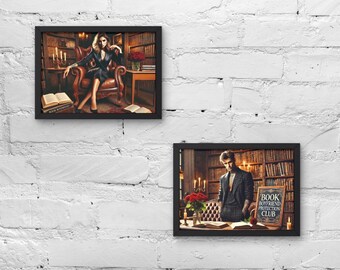 Book Boyfriend Protection Club Wall Art Set – Mafia Romance Printable – Dark Bookish Smut Lover Decor Bundle