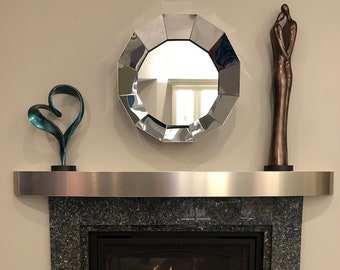 Prateleira laminada em aço inoxidável sólido (0,6 mm), cornija de 5 polegadas de espessura e 8"-10" de profundidade