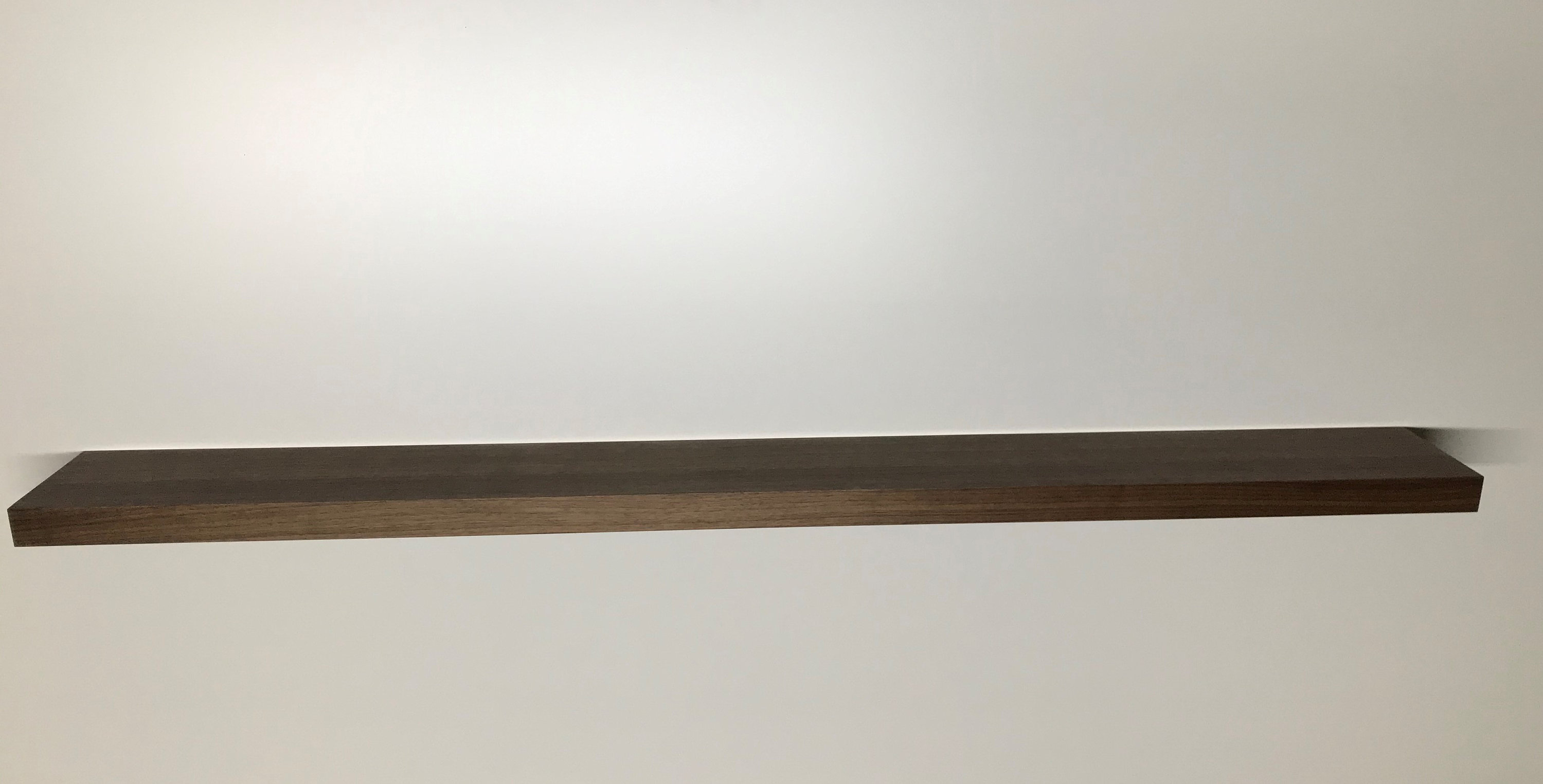 Custom size modern walnut floating shelf 4895 inch wide Etsy