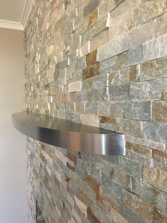 Curved Stainless Steel Floating Shelfshelves Oval Modern Etsy