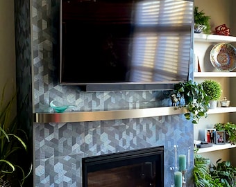 Prateleira flutuante oval moderna: aço inoxidável laminado, suporte incluído