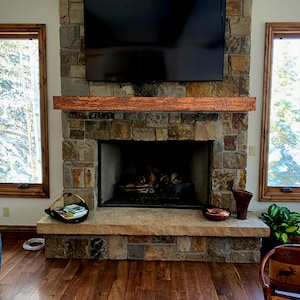 Shelves, copper floating shelf, DEBRA hand hammered, oxydised copper, mantel