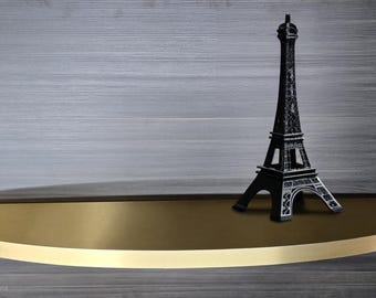 Prateleira flutuante curva: prateleira de aço inoxidável dourada, design oval moderno