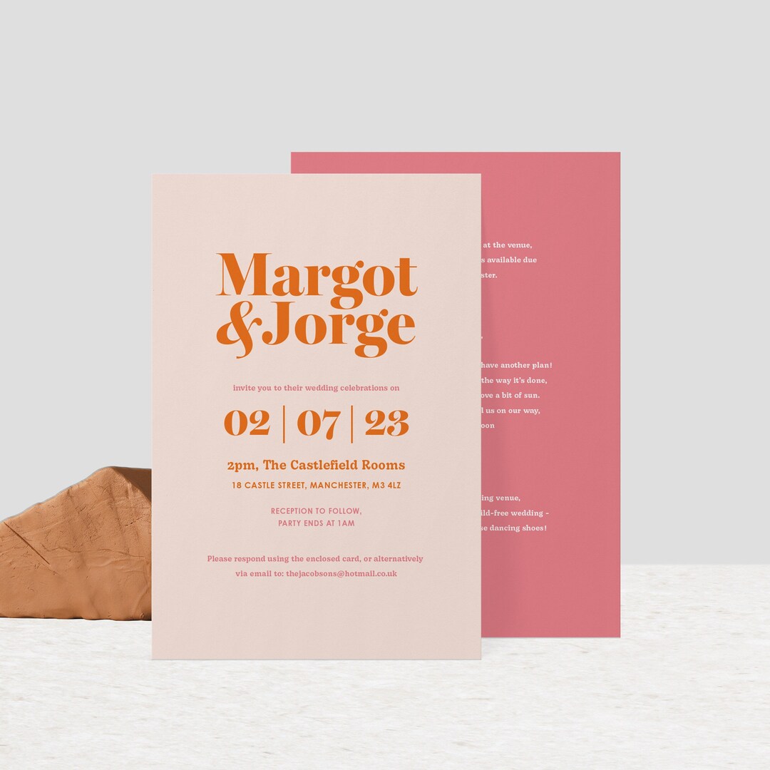 Modern Wedding Invitation Custom Event Stationery Fully Etsy