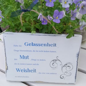 Wooden sign serenity things wall decoration weatherproof durable shabby saying gift saying lettering to hang white garden sign