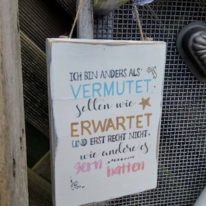 Wooden sign I'm different than expected garden sign mural vintage nostalgia garden decoration sign wooden board gift balcony wall decoration shabby