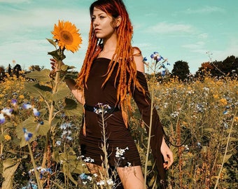 Festival Short Dress, Boho Mini Dress, Elven Forest Dress, Hippie Dress, Goa Outfit