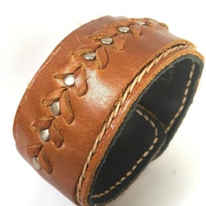 Brazalete de cuero ancho, Brazalete de cuero de motociclista, Brazalete de cuero para la muñeca, Brazalete de cuero, Monedero para la muñeca, Brazalete de cuero para la muñeca