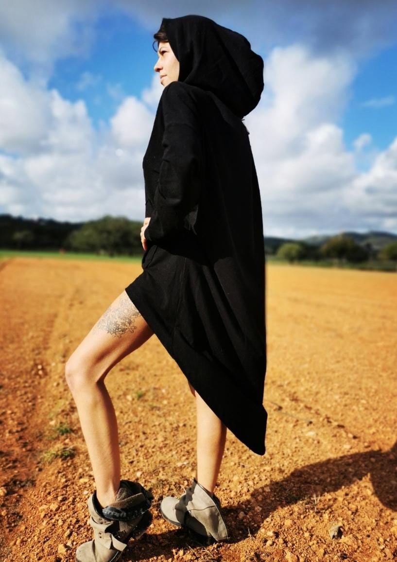 long sweater dress with hoodie Brilliant Sweatshirt Dresses Women Plus Zip Collar with Pockets Women's Fall Casual Hooded Drawstring Solid Long Sleeve Hoodies Long Dresses Gray XL