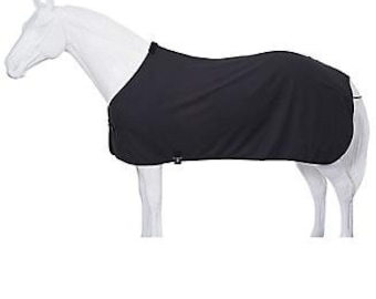 Manta/refrigerador para caballos de felpa suave negra - Resistente 1 - Personalizado/con monograma