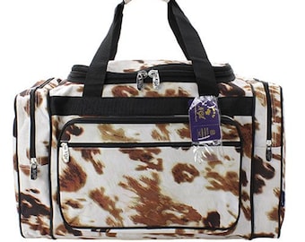 Cow Print - Duffel/Overnight Bag/Gym Bag - Personalized/Monogrammed
