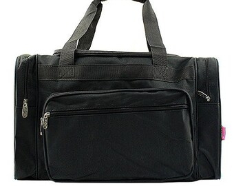 Black Duffel/Overnight Bag/Gym Bag - Personalized/Monogrammed