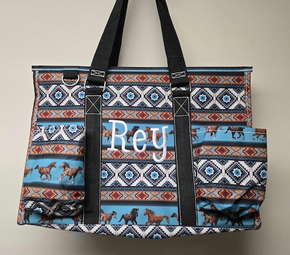 Bronco Horse Small Utility Tote/Tote Bag - Western - Personalized/Monogrammed