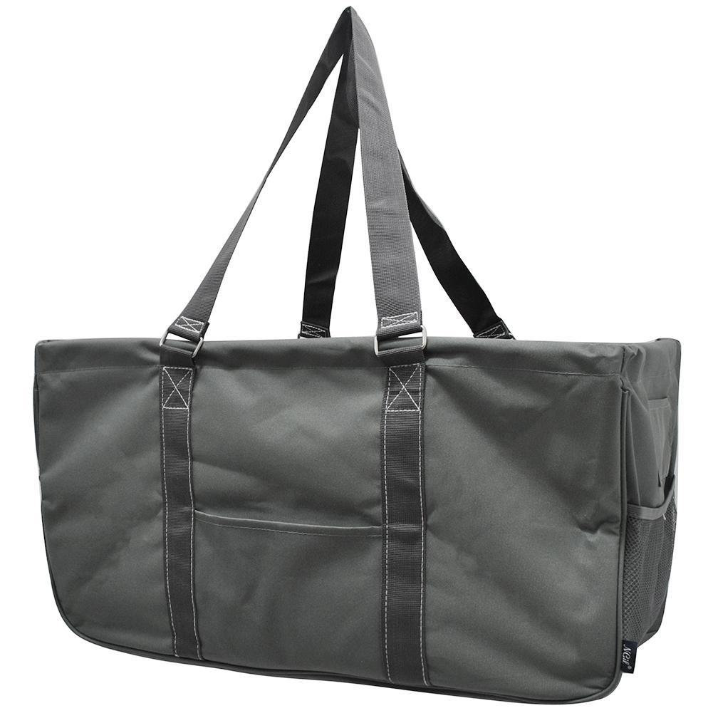 Large Utility Tote/Tote Bag - Solid Gray - Personalized/Monogrammed