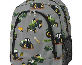 Tractor Print Backpack/Bookbag - Canvas - Personalized/Monogrammed