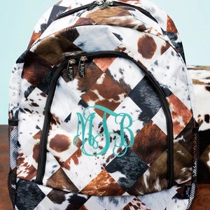 ON SALE - Patchwork Cow Print Backpack/Bookbag - Western - Canvas - Personalized/Monogrammed*
