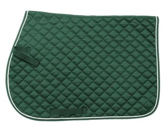 Quilted Event All Purpose/English Saddle Pad - Green - Personalized/Monogrammed