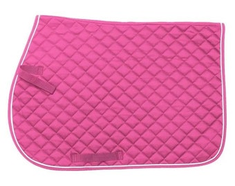 Quilted Event All Purpose/English Saddle Pad - Pink - Personalized/Monogrammed