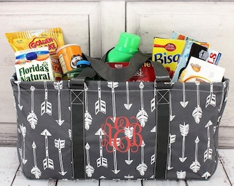 Arrow Large Utility Tote/Tote Bag - Gray -  Personalized/Monogrammed