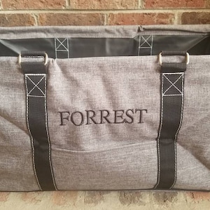 Large Utility Tote/Tote Bag - Stone Wash Gray - Personalized/Monogrammed