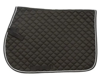 Quilted Event All Purpose/English Saddle Pad - Black - Personalized/Monogrammed