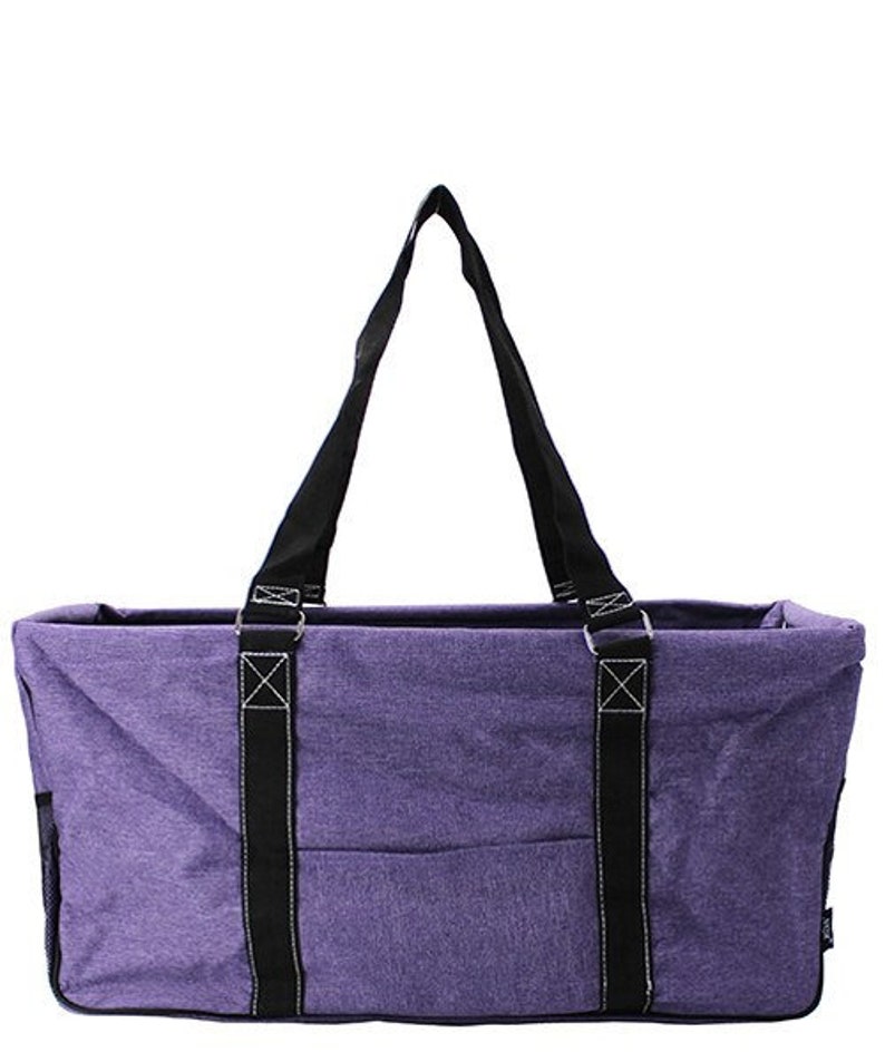 PersonalizedMonogrammed Large Utility ToteTote Bag Stone Wash Purple